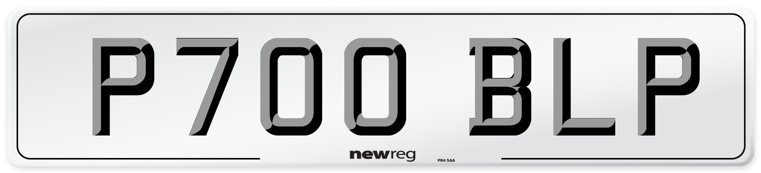 P700 BLP Number Plate from New Reg
